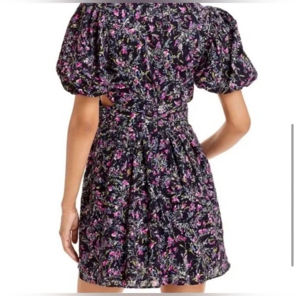 French Connection Navy Blue Floral Cotton Eyelet Lace Mini Dress with Cutouts - Picture 5 of 16
